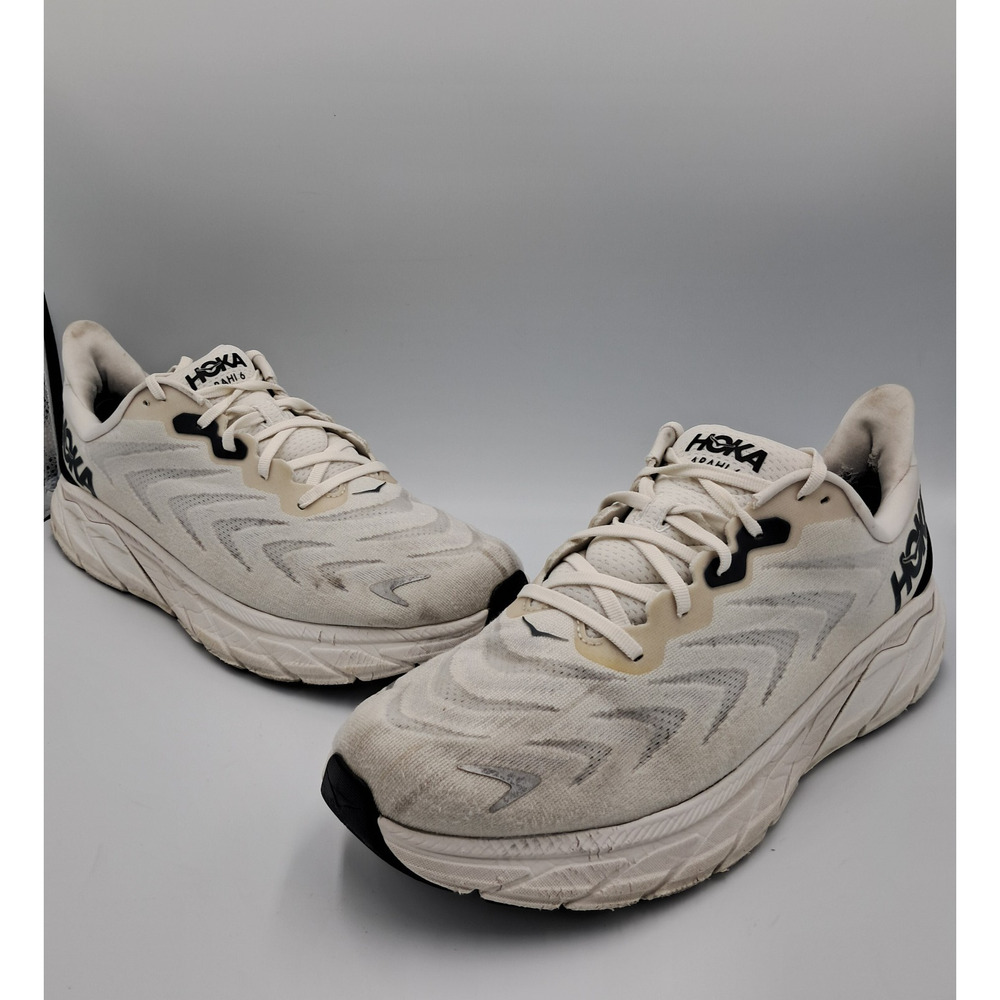 Size 13 - Hoka One One Arahi 6 Blanc De Blanc Steel - 1123194 BDBSW RETAIL $180
